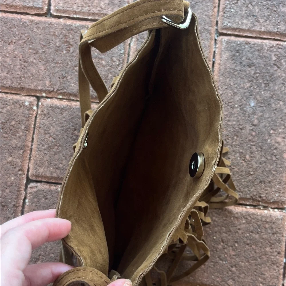 Fringe Crossbody Bag in Tan - Picture 3 of 4